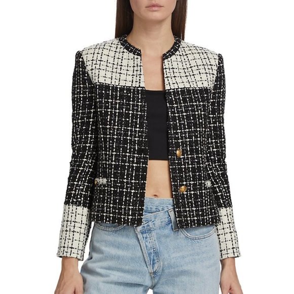 Alice + Olivia Jackets & Blazers - Alice + Olivia Jaydn Two-Tone Tweed Jacket